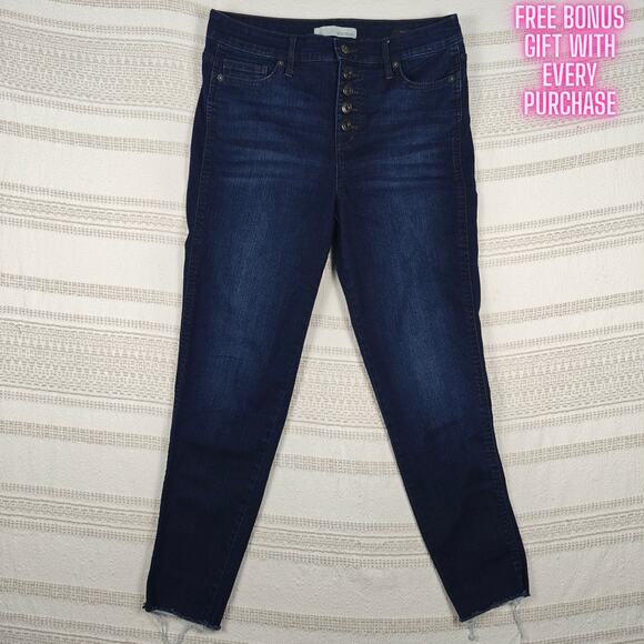 Ella Moss High Rise Skinny Jeans Button Fly Medium Wash Denim Size 10/30 - Picture 1 of 9
